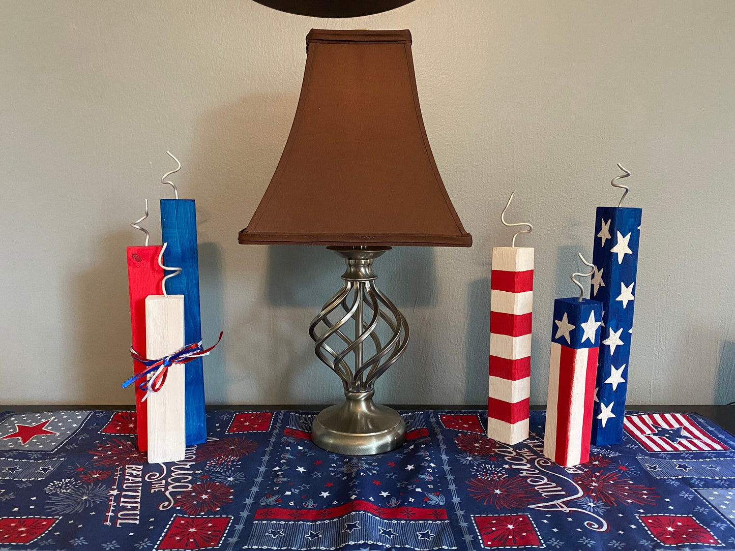 Patriotic Wood Fake Firecracker