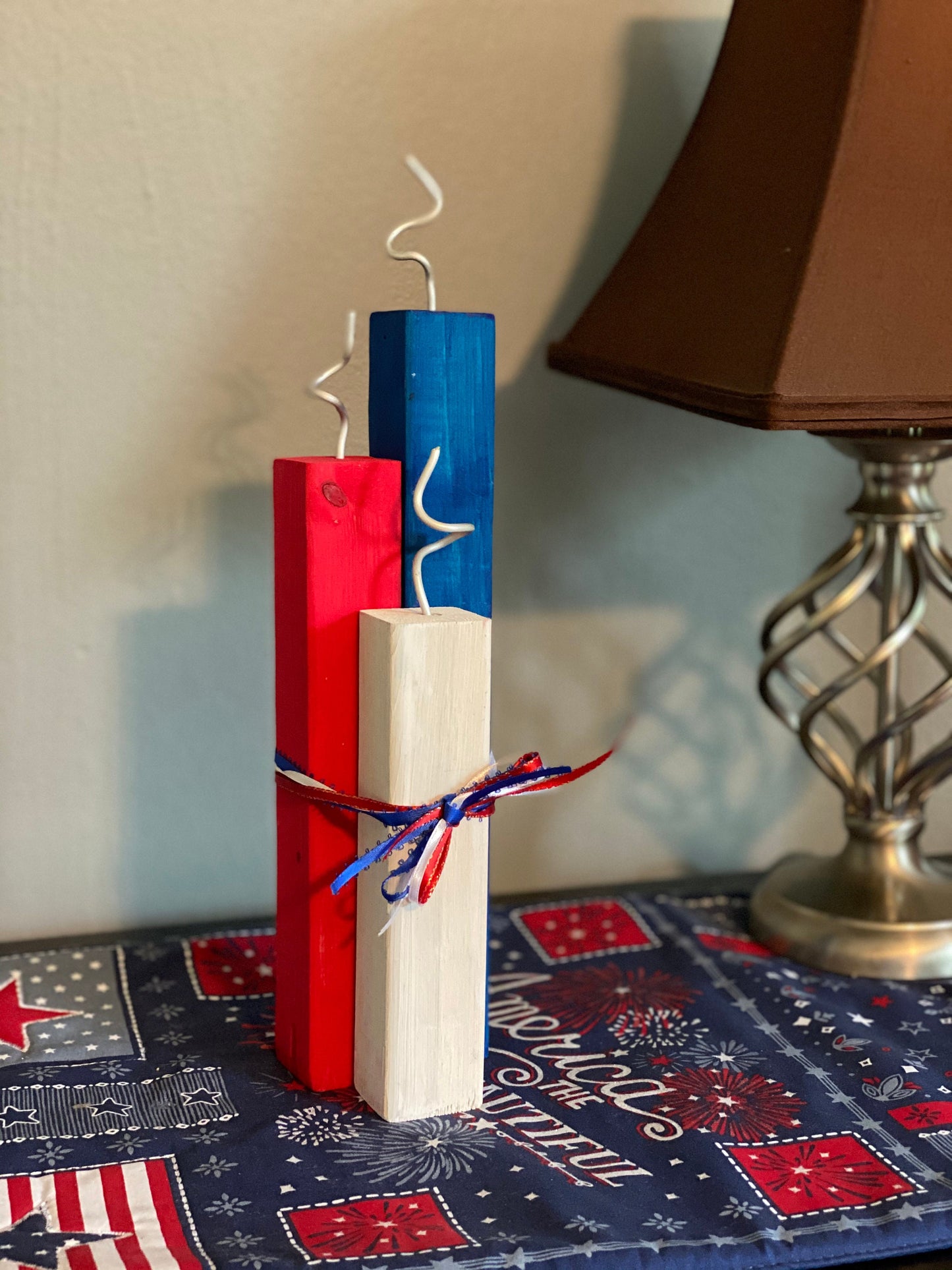 Patriotic Wood Fake Firecracker