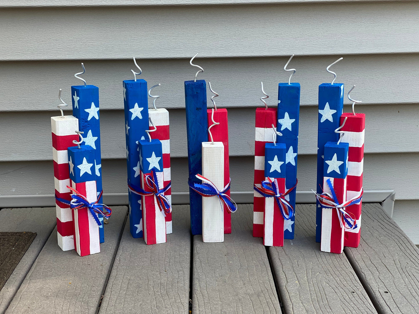 Patriotic Wood Fake Firecracker