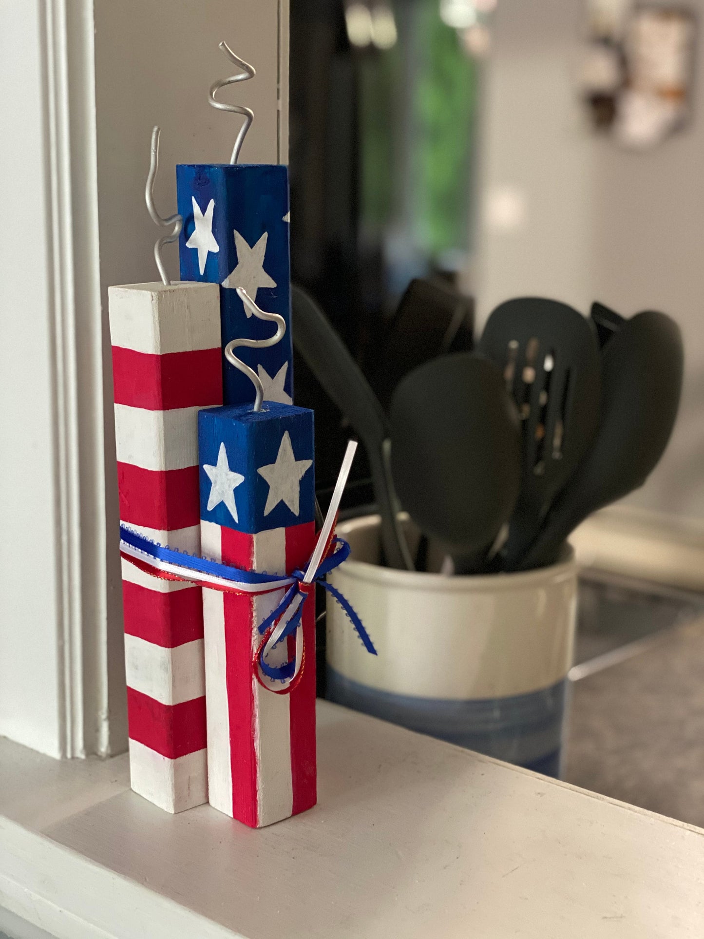 Patriotic Wood Fake Firecracker