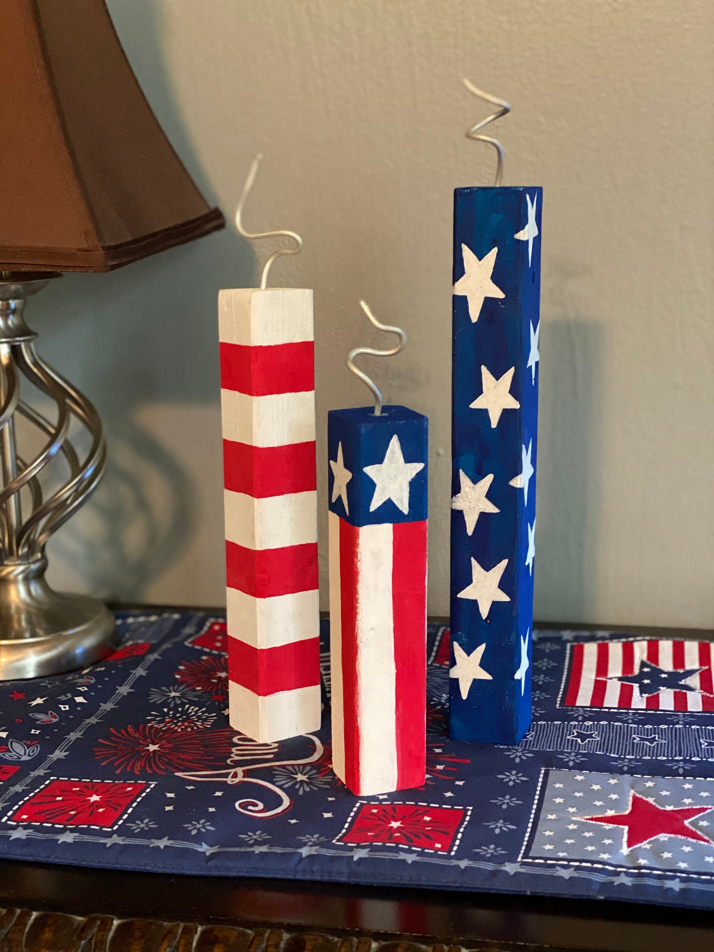 Patriotic Wood Fake Firecracker