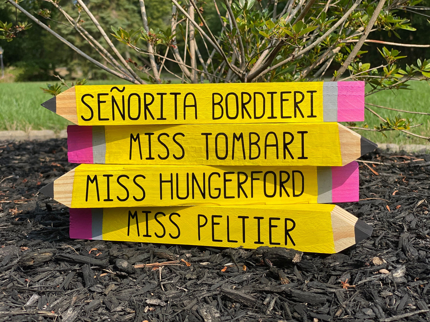 Personalized Wooden Pencil Teacher Name Sign