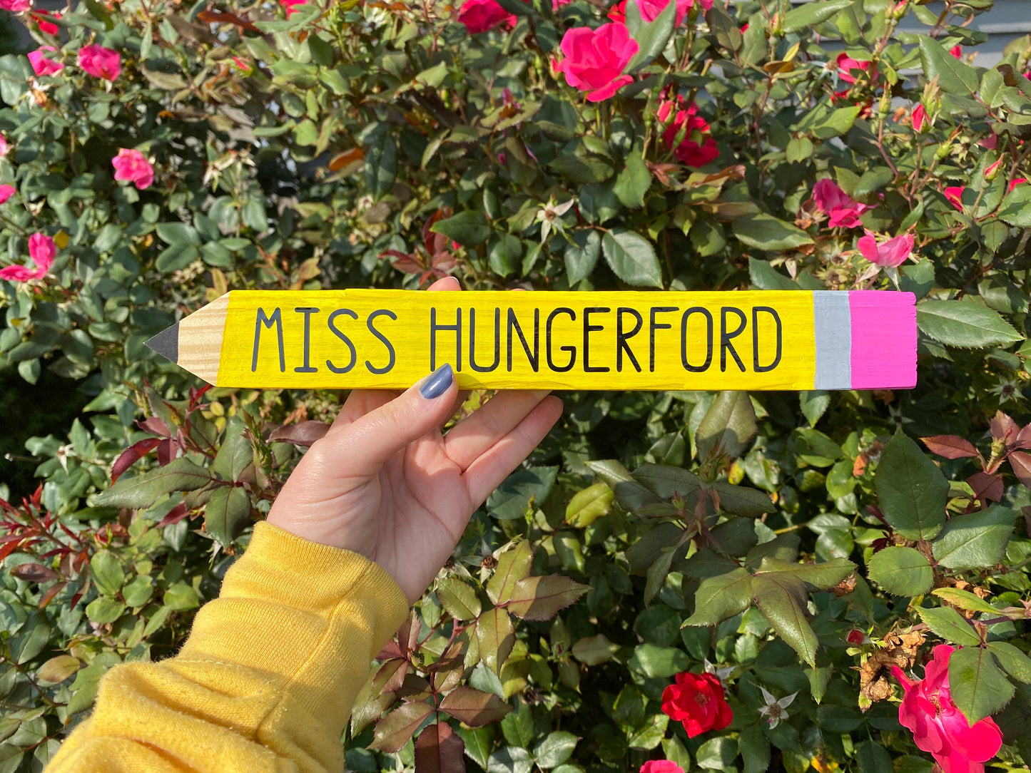 Personalized Wooden Pencil Teacher Name Sign