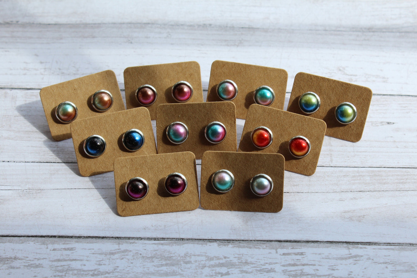 8mm Pearl Stud Earrings