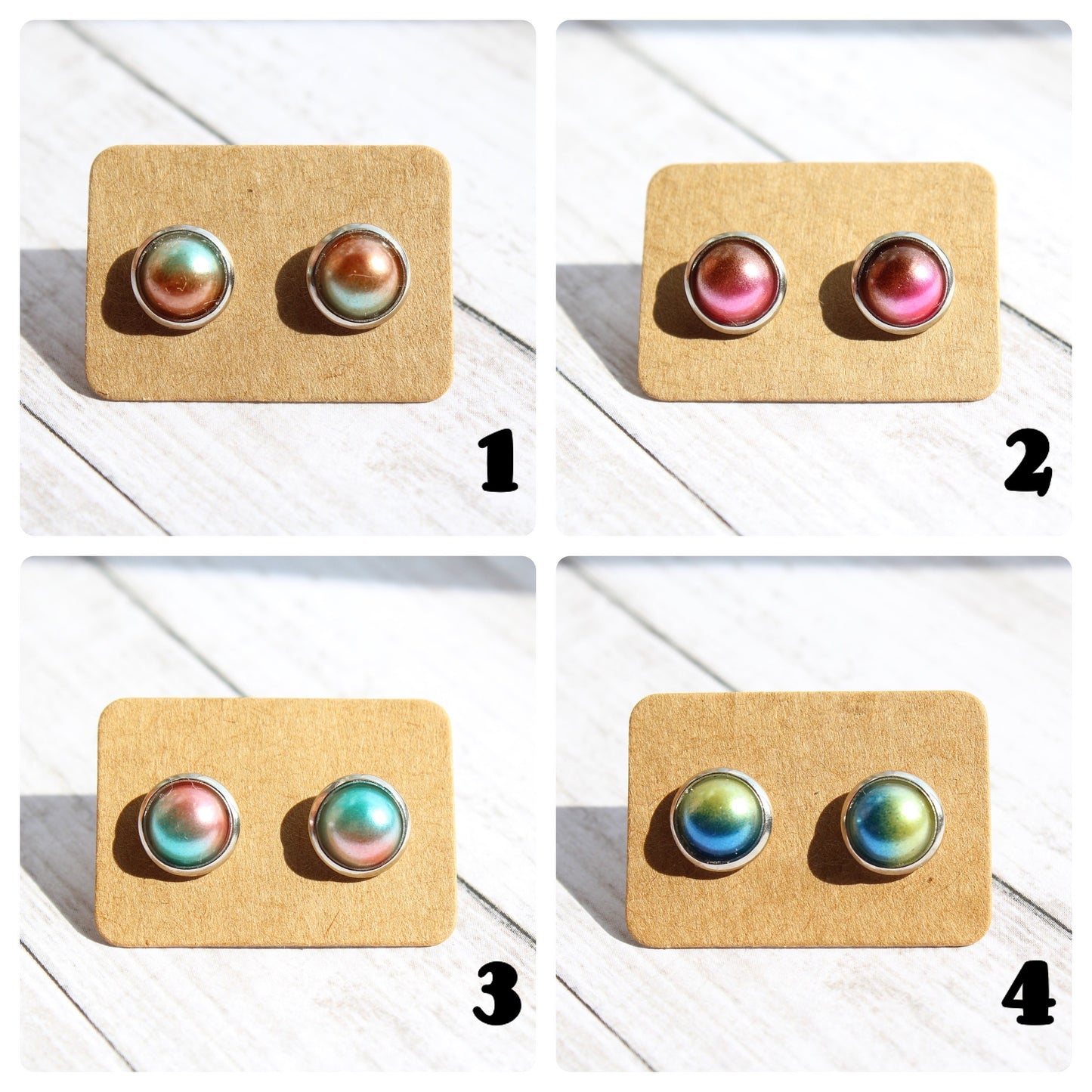 8mm Pearl Stud Earrings