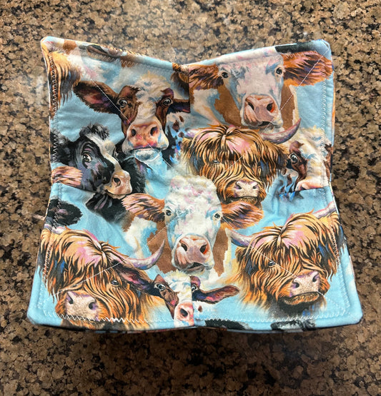 Highland Cow Microwave Bowl Cozy