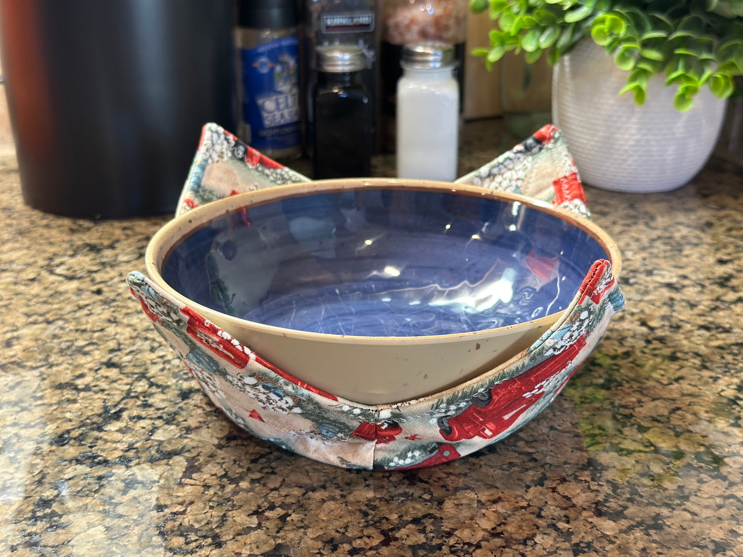 Red Truck + Cotton Microwave Bowl Cozy
