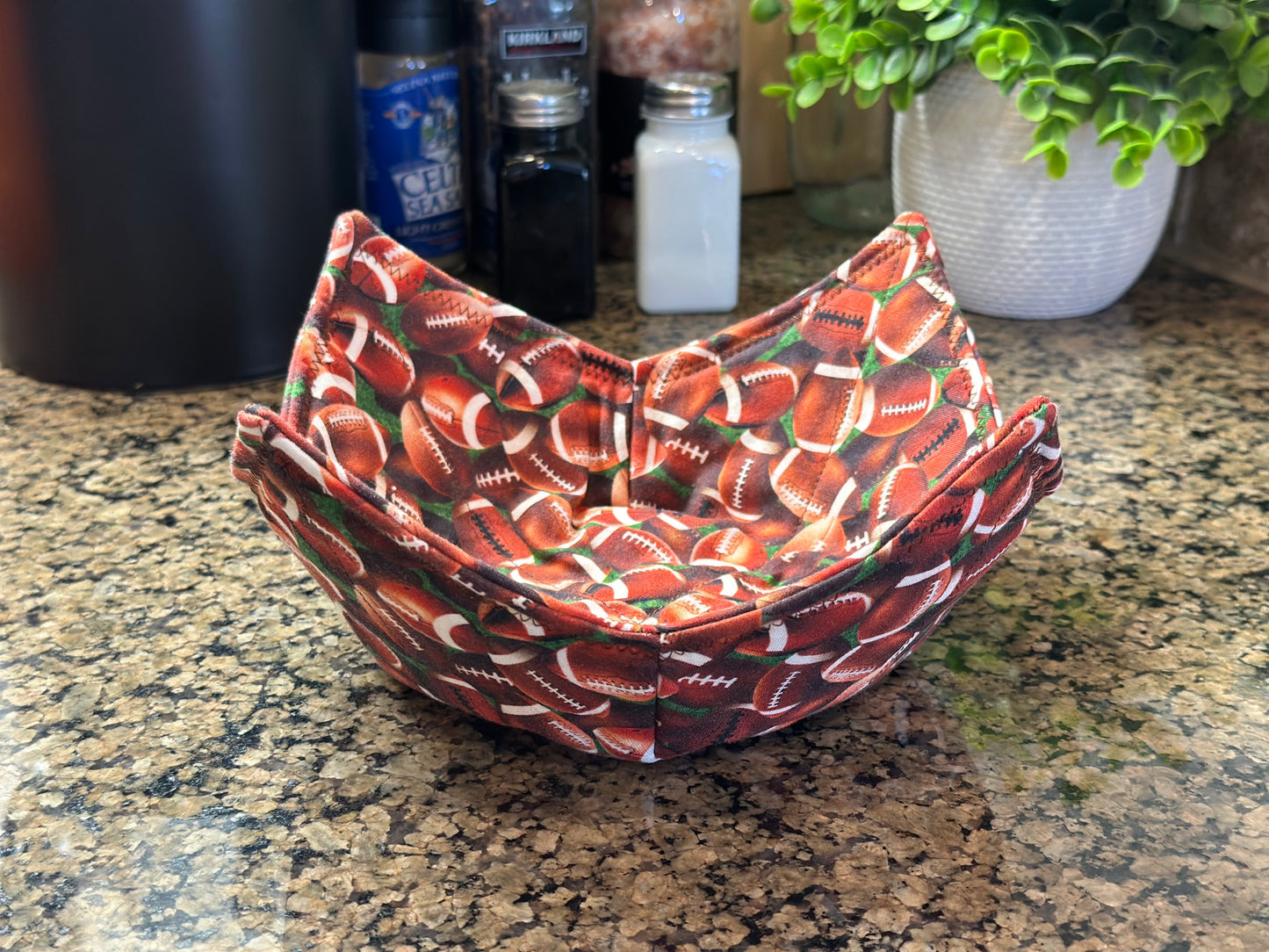 Footballs Microwave Bowl Cozy