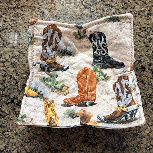 Cowboy Boots Microwave Bowl Cozy