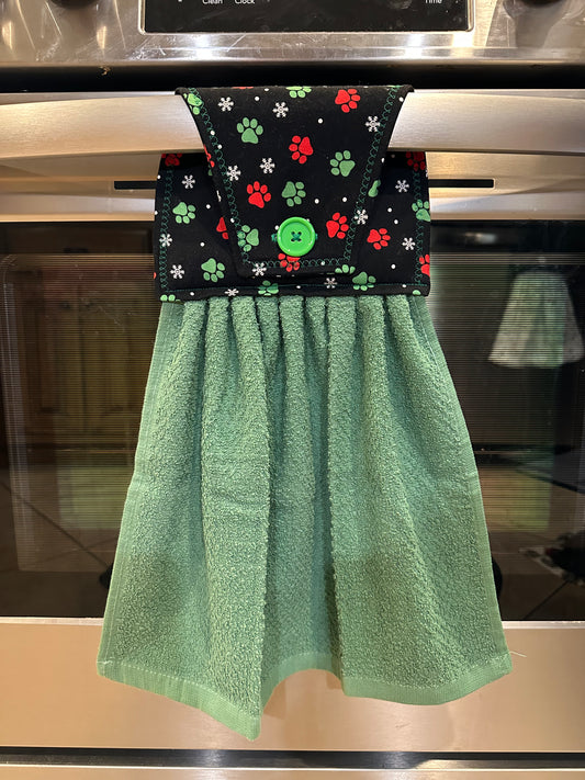 Holiday Dog Paws Towel