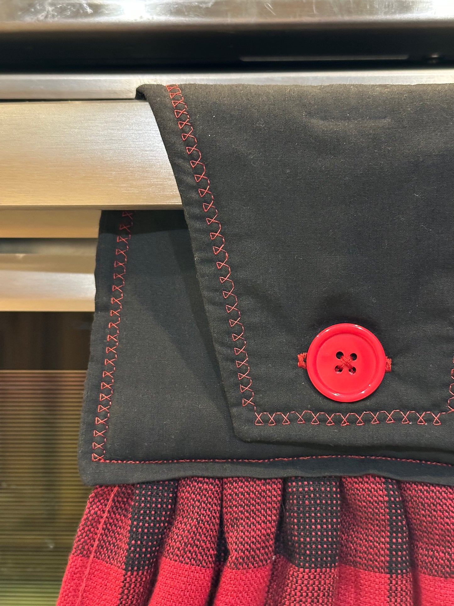 Embroidered P Truck Plaid Towel