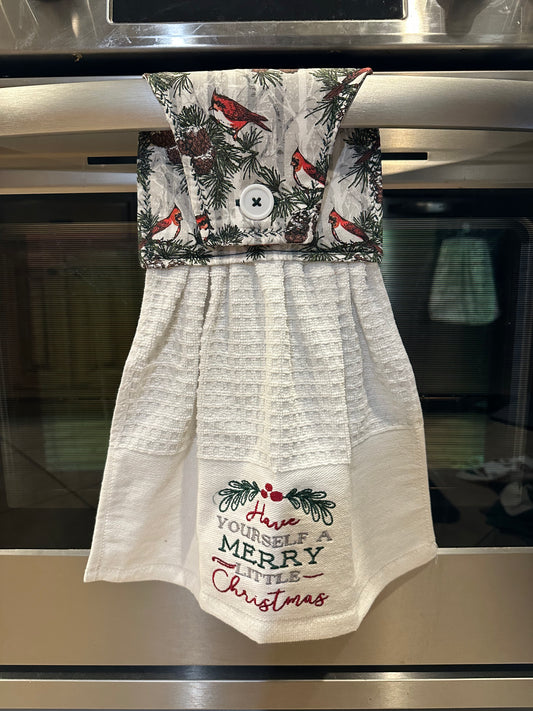 Merry Cardinal Christmas Towel