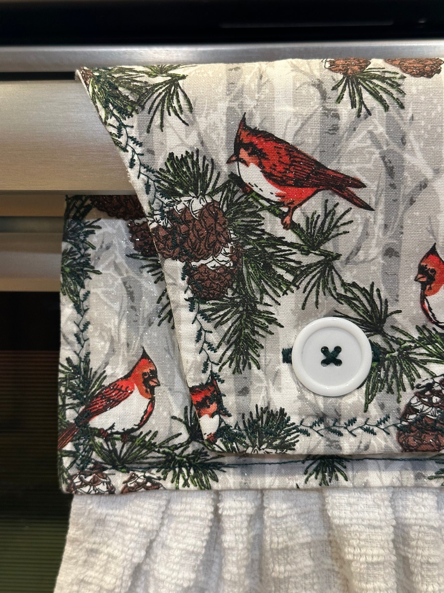 Merry Cardinal Christmas Towel
