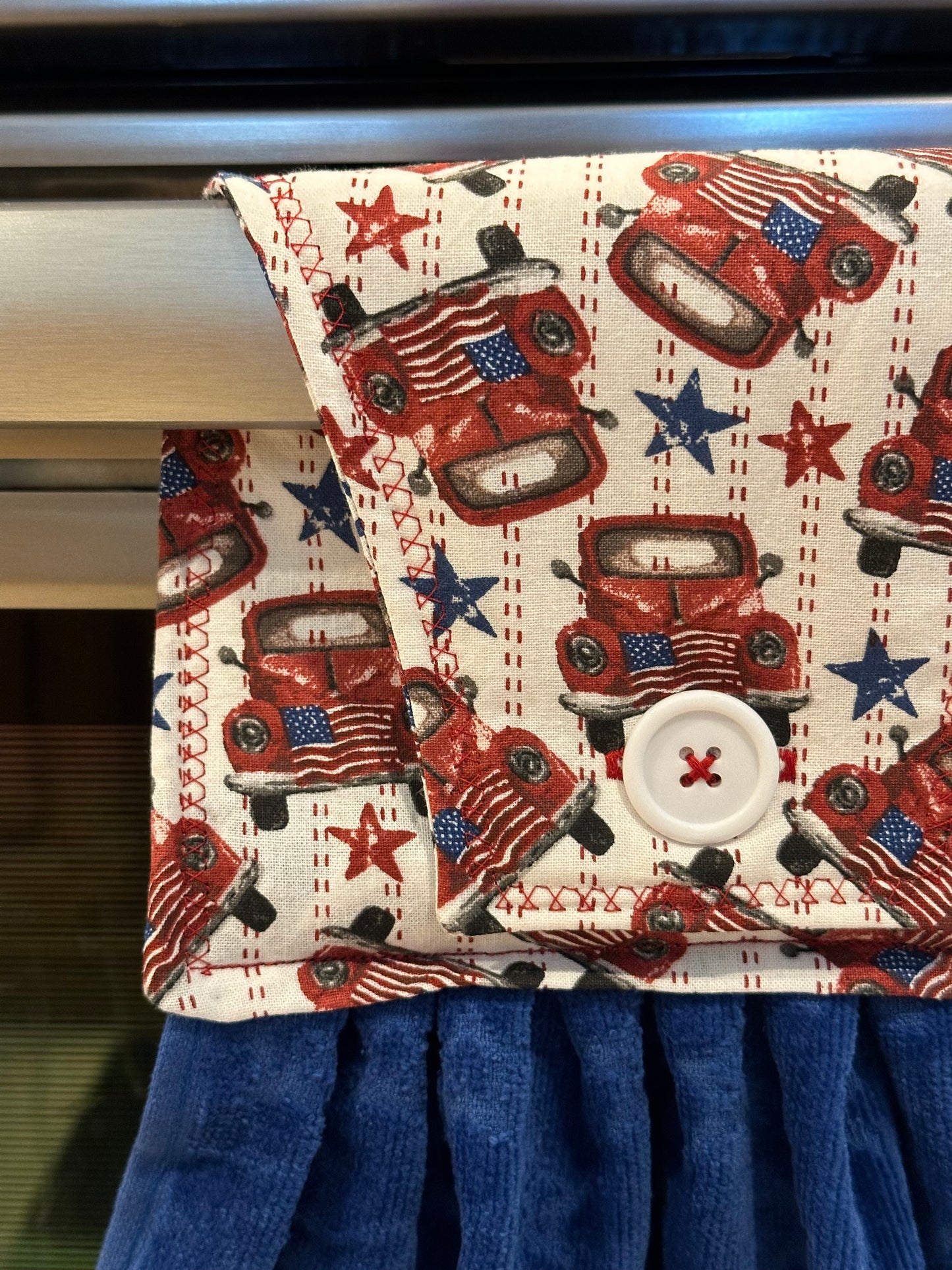 Red Truck and Blue Stars Towel