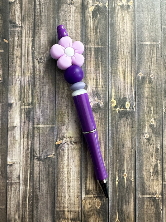 Lilac Puffy Flower Pen