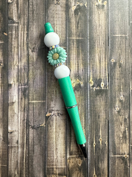 Mint Boho Flower Pen