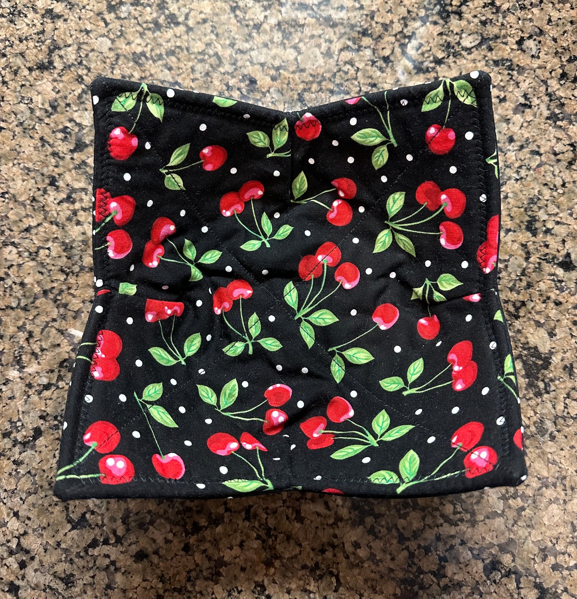 Large Cherries Microwave Bowl Cozy – Sam P Creations