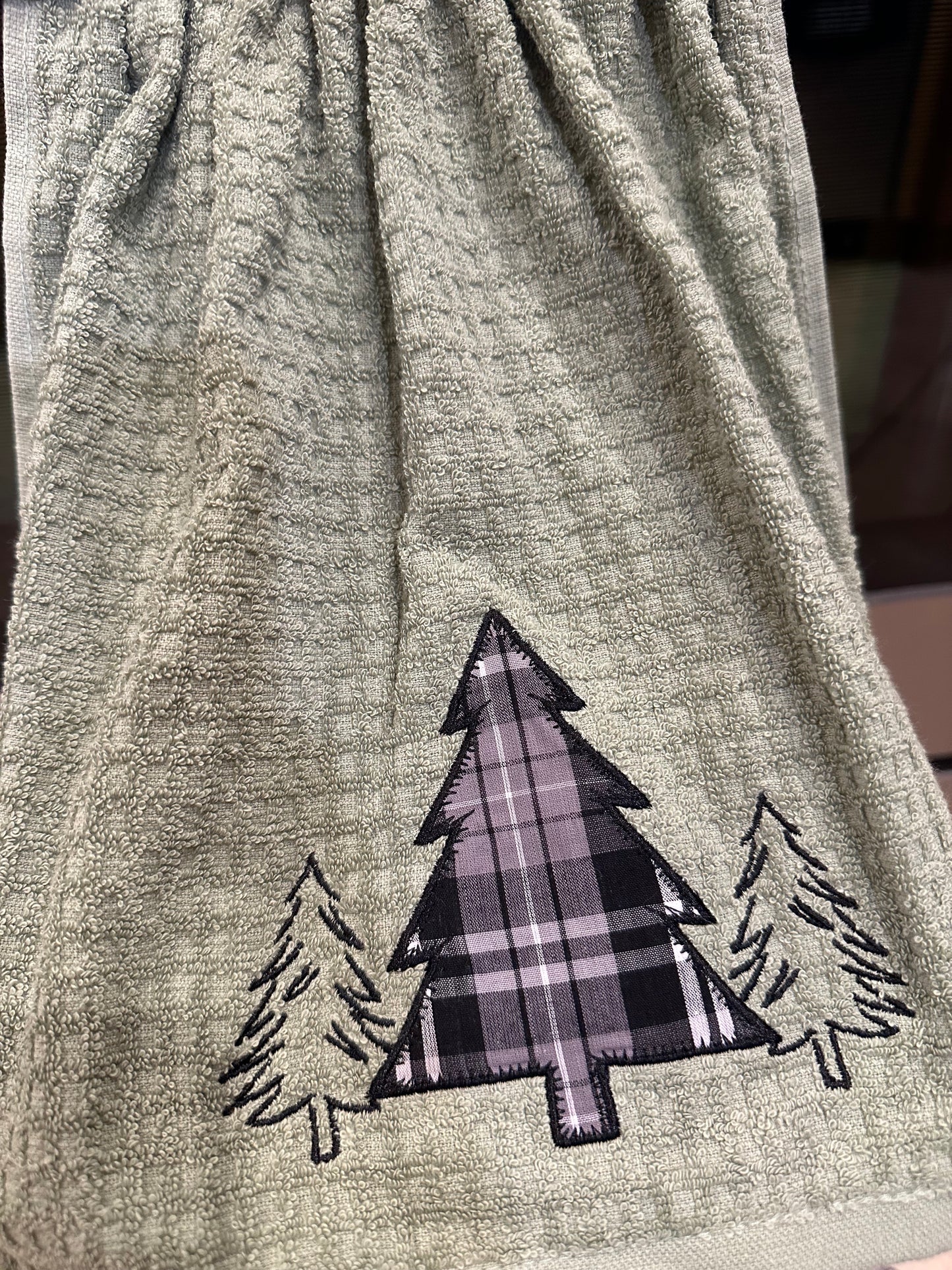 Plaid Trees Towel