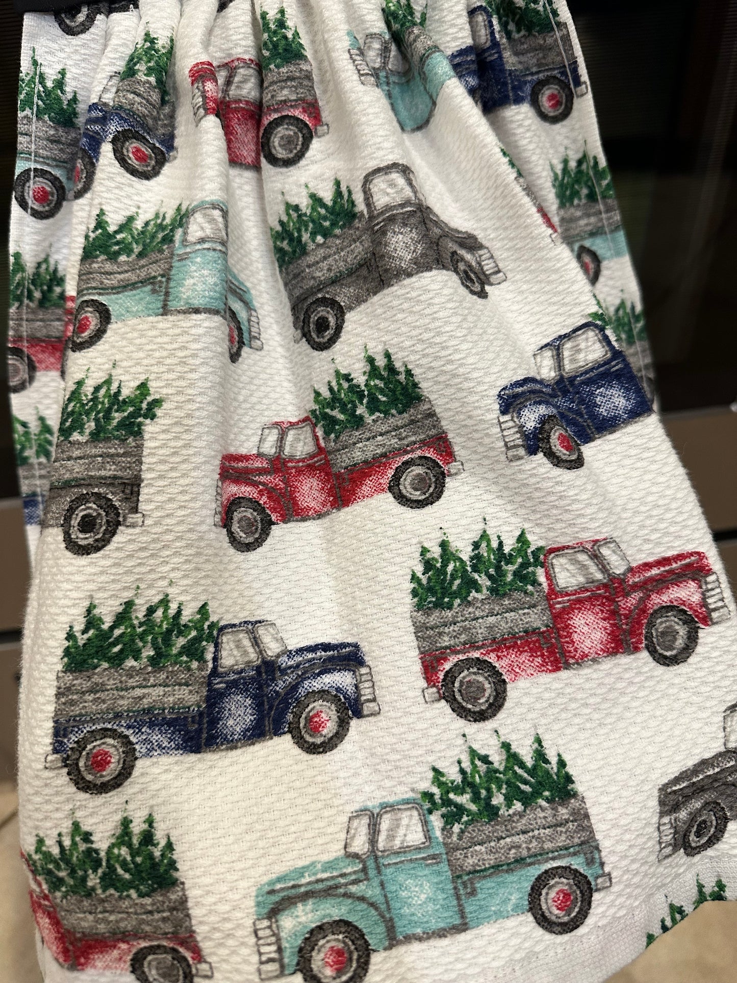 Old Trucks & Trees (Black) Towel