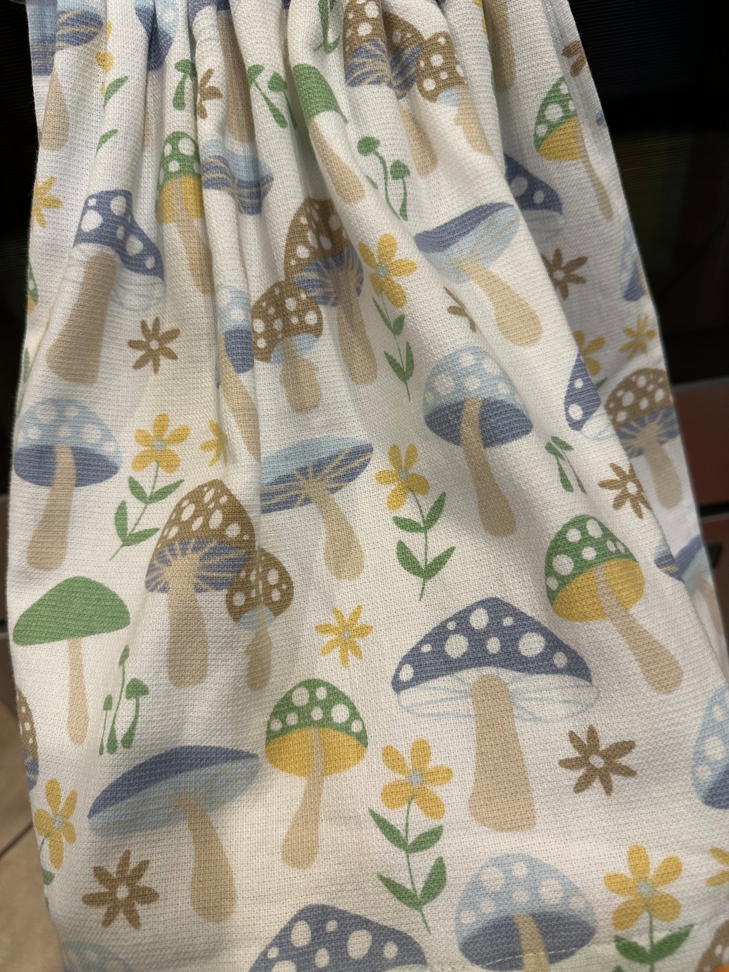 Pastel Green Mushrooms Towel