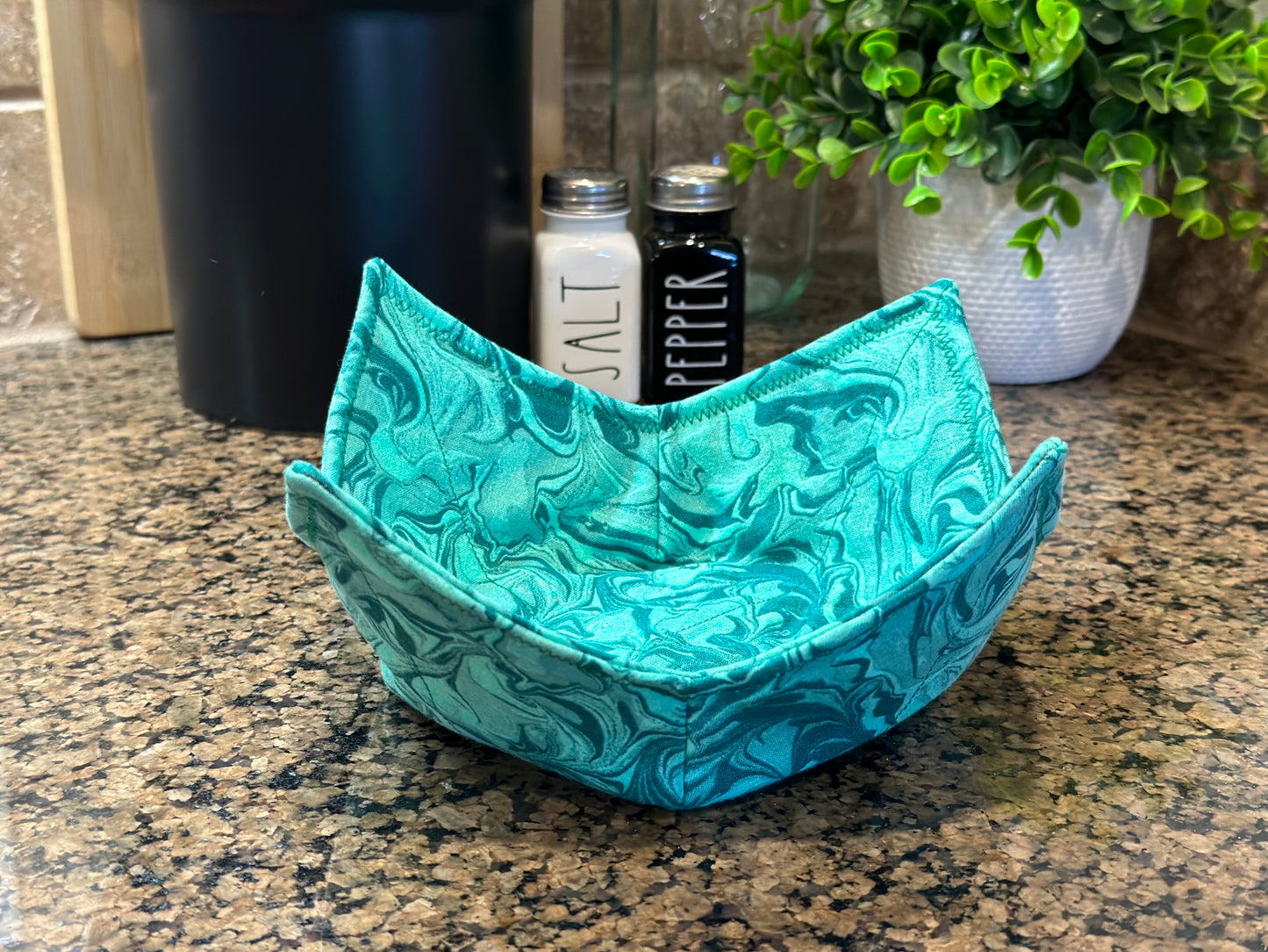 Green Marble Microwave Bowl Cozy