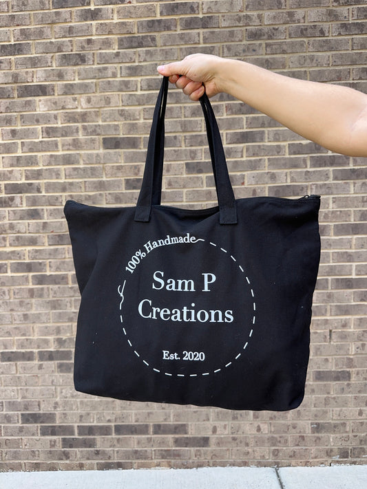 Sam P Creations Canvas Zipper Tote Bag