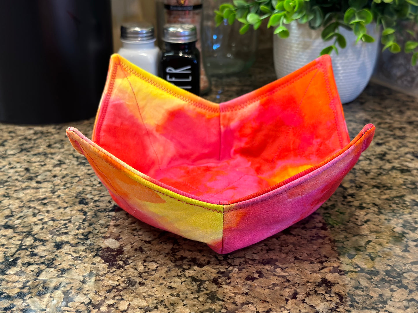 Warm Colored Tie-Dye Microwave Bowl Cozy