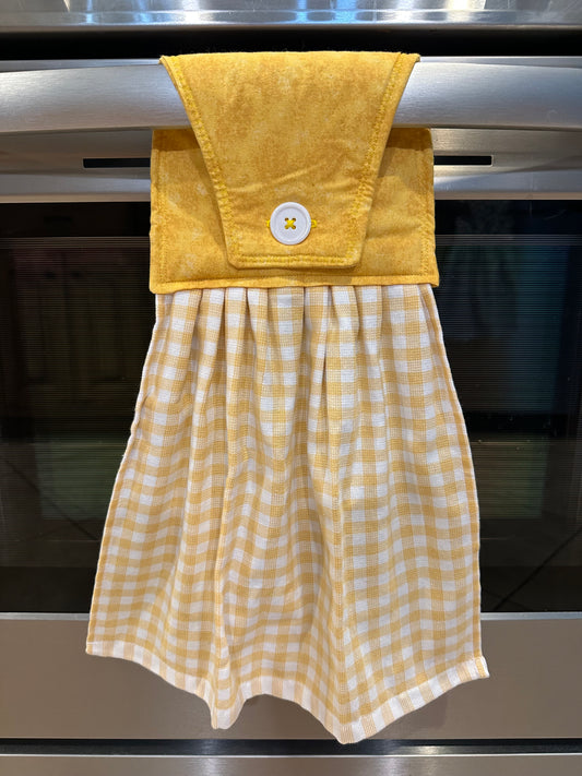 Yellow + White Buffalo Plaid Towel