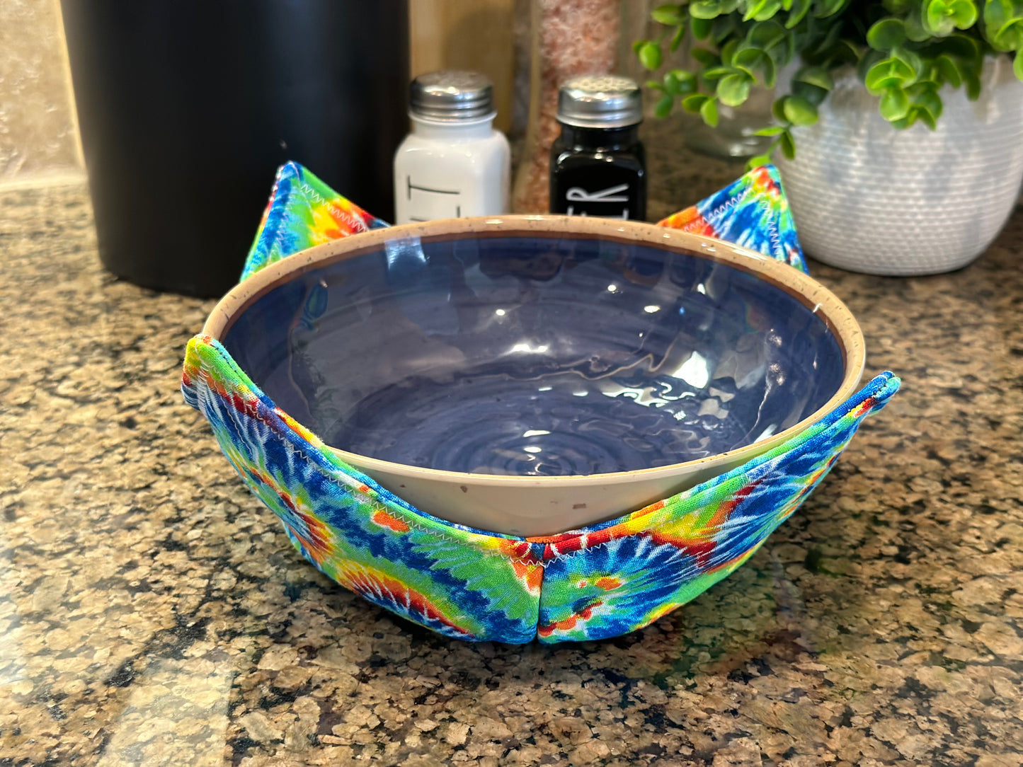 Dark Tie-Dye Microwave Bowl Cozy