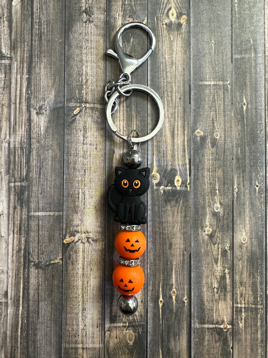 Halloween Black Cat Keychain