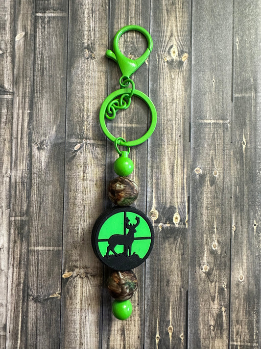 Deer Hunt Green Keychain