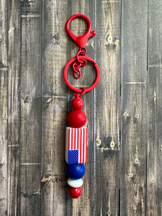 U.S. Flag Red Keychain