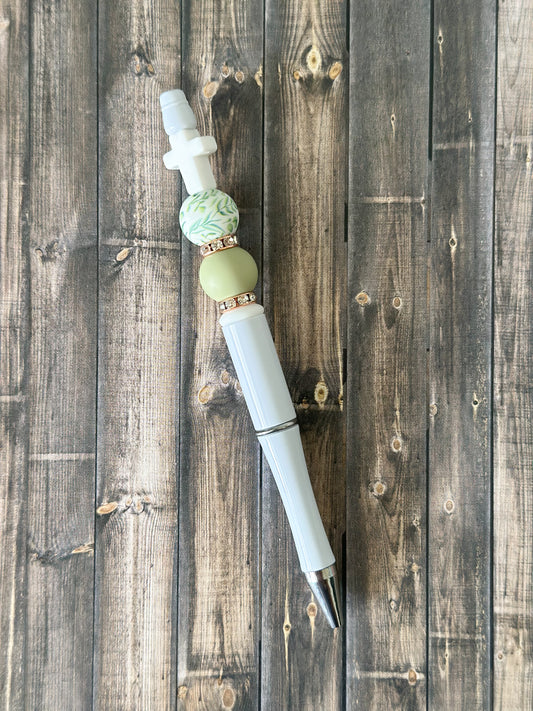 Mini White Cross Pen