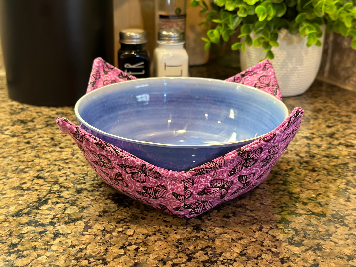 Violet Monarch Butterfly Microwave Bowl Cozy