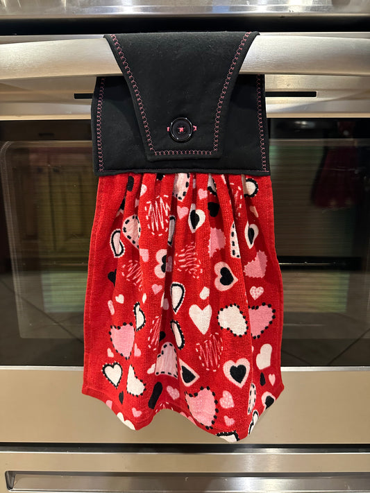 Love Hearts (black) Towel