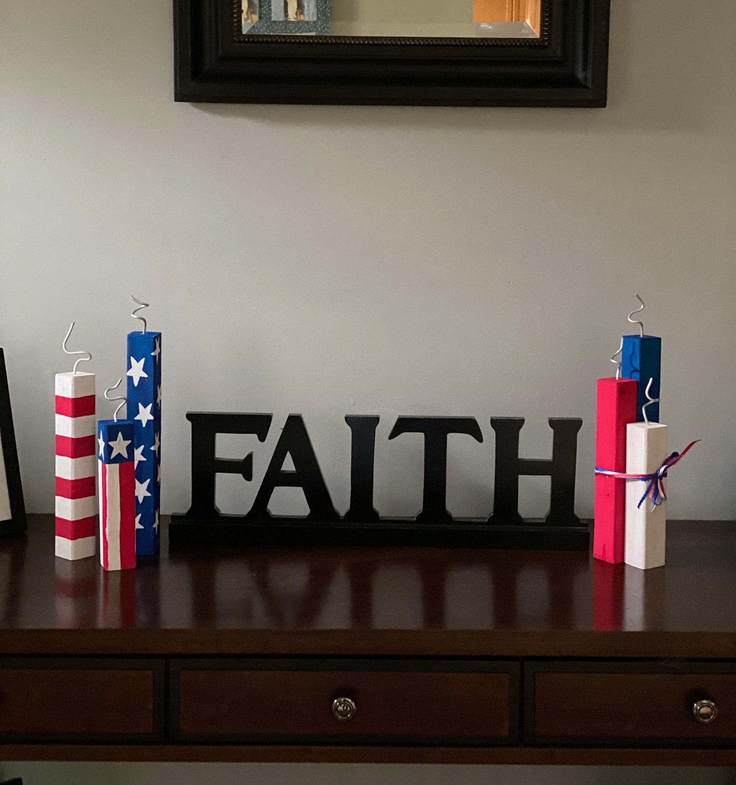 Patriotic Wood Fake Firecracker
