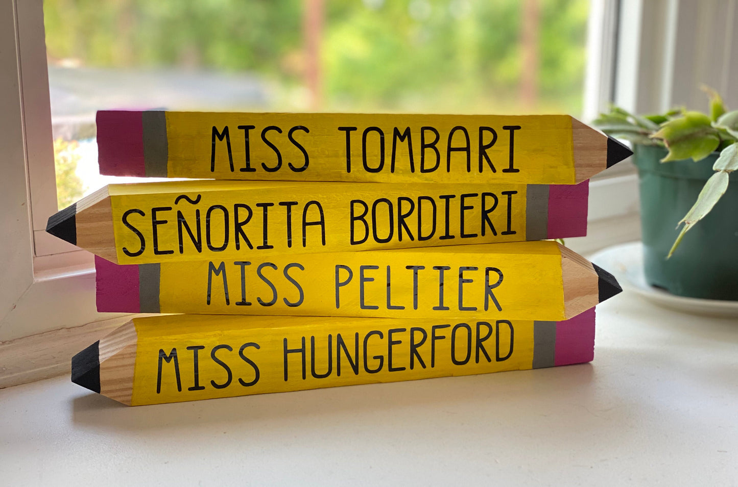 Personalized Wooden Pencil Teacher Name Sign